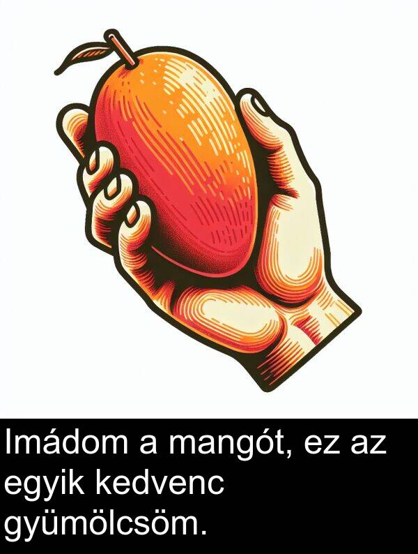 mangót: Imádom a mangót, ez az egyik kedvenc gyümölcsöm.