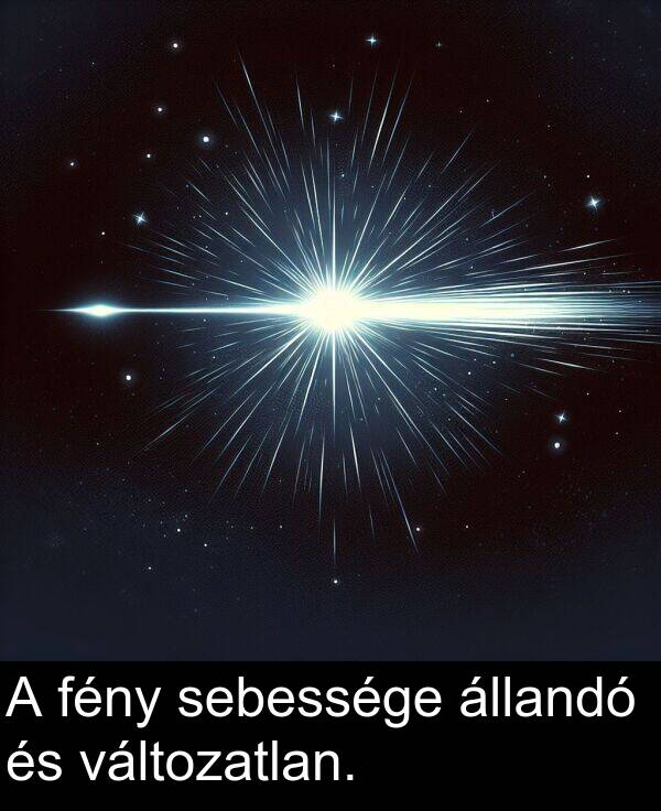 sebessége: A fény sebessége állandó és változatlan.