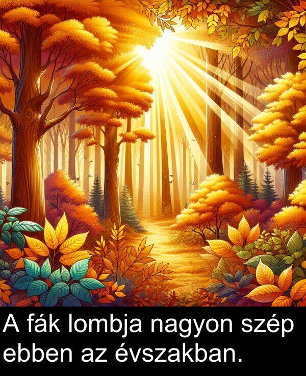 szép: A fák lombja nagyon szép ebben az évszakban.