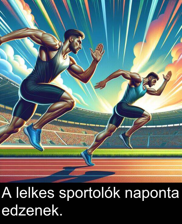 naponta: A lelkes sportolók naponta edzenek.