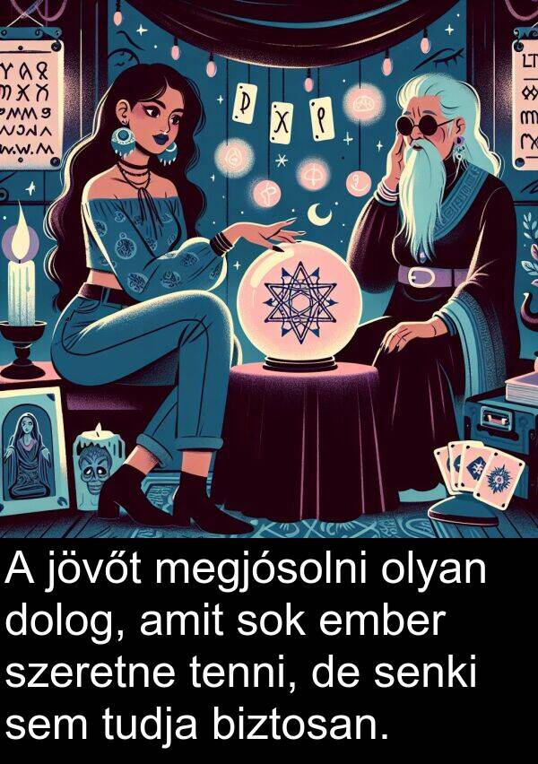 megjósolni: A jövőt megjósolni olyan dolog, amit sok ember szeretne tenni, de senki sem tudja biztosan.