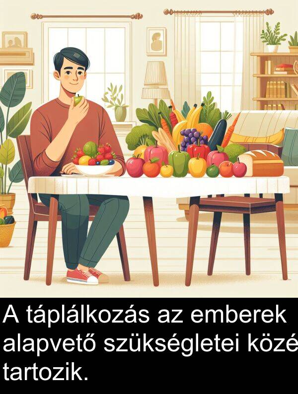 szükségletei: A táplálkozás az emberek alapvető szükségletei közé tartozik.