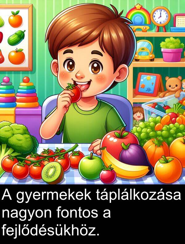 táplálkozása: A gyermekek táplálkozása nagyon fontos a fejlődésükhöz.