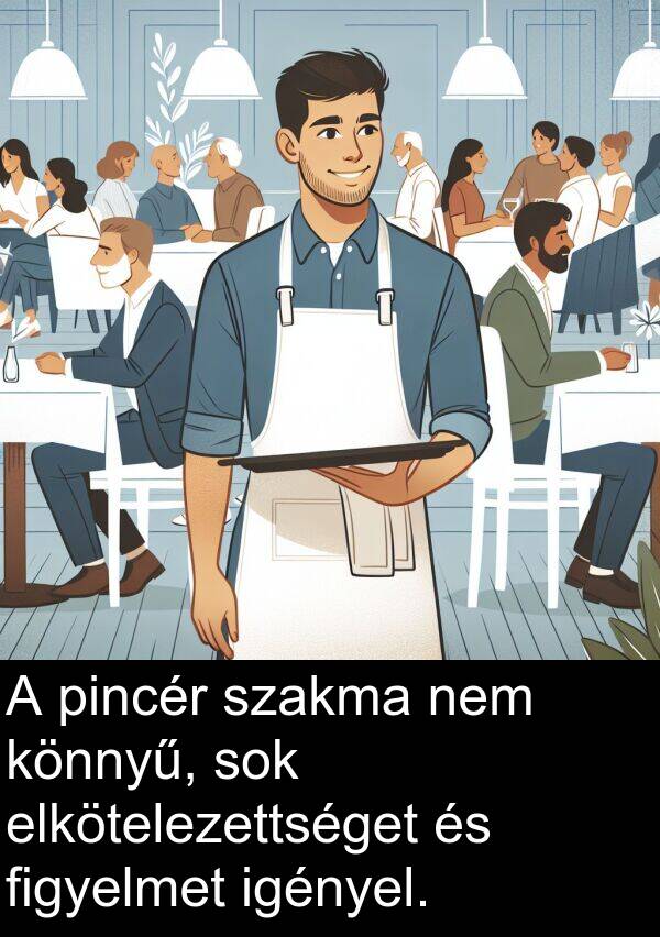 pincér: A pincér szakma nem könnyű, sok elkötelezettséget és figyelmet igényel.