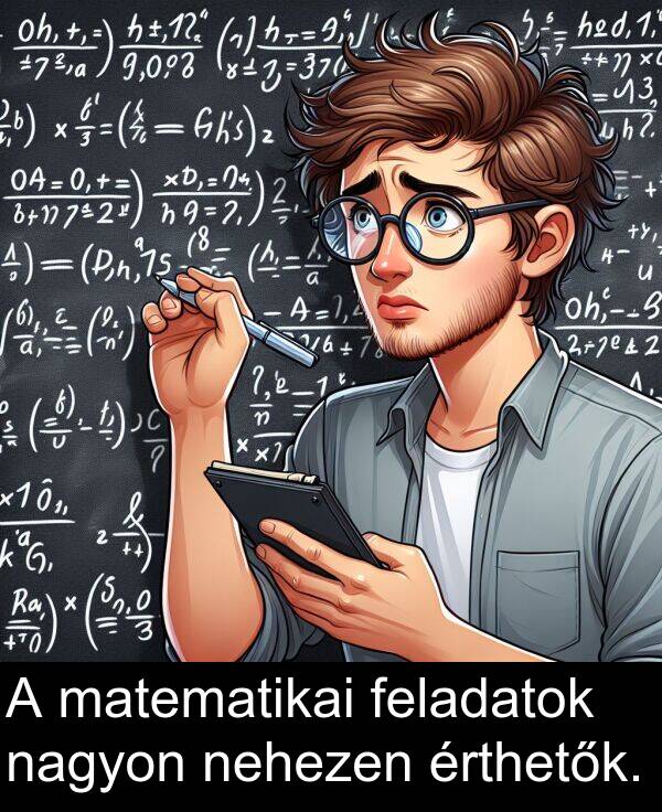 nehezen: A matematikai feladatok nagyon nehezen érthetők.
