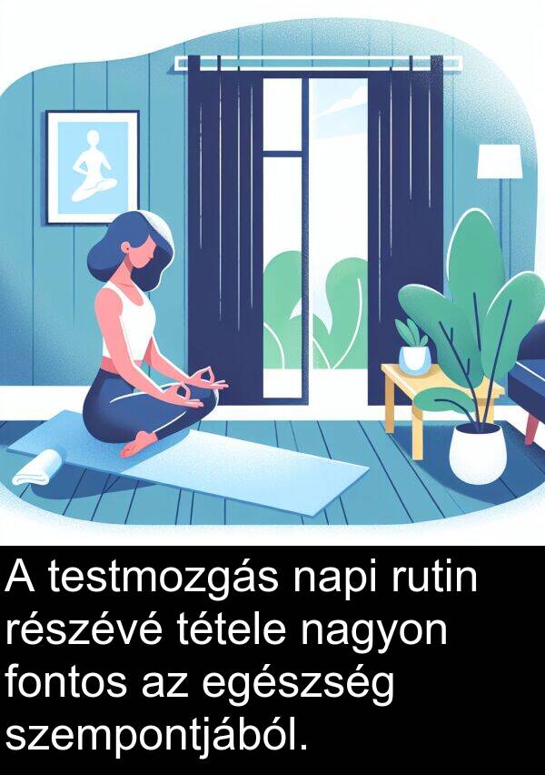 napi: A testmozgás napi rutin részévé tétele nagyon fontos az egészség szempontjából.