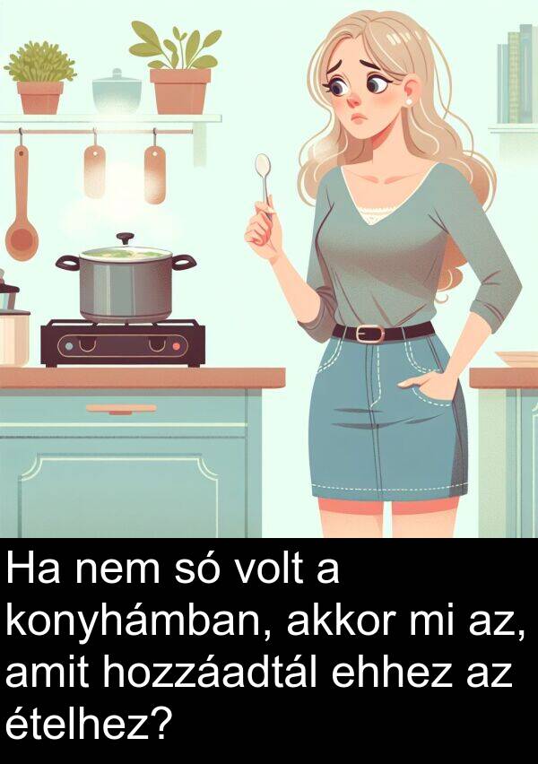 az: Ha nem só volt a konyhámban, akkor mi az, amit hozzáadtál ehhez az ételhez?