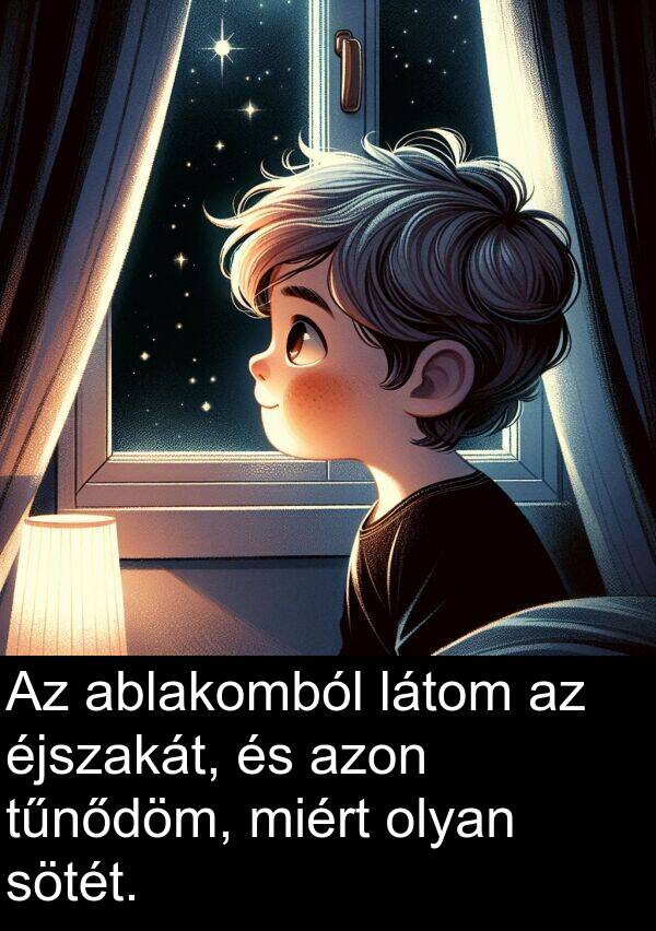 ablakomból: Az ablakomból látom az éjszakát, és azon tűnődöm, miért olyan sötét.