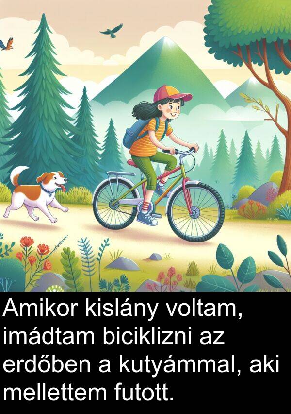 voltam: Amikor kislány voltam, imádtam biciklizni az erdőben a kutyámmal, aki mellettem futott.