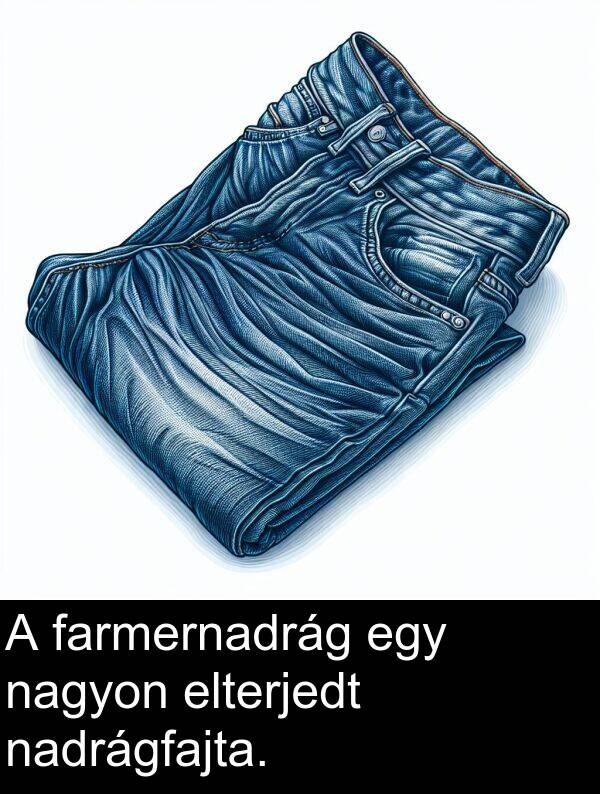 nadrágfajta: A farmernadrág egy nagyon elterjedt nadrágfajta.