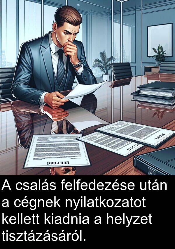 cégnek: A csalás felfedezése után a cégnek nyilatkozatot kellett kiadnia a helyzet tisztázásáról.