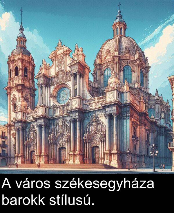 stílusú: A város székesegyháza barokk stílusú.