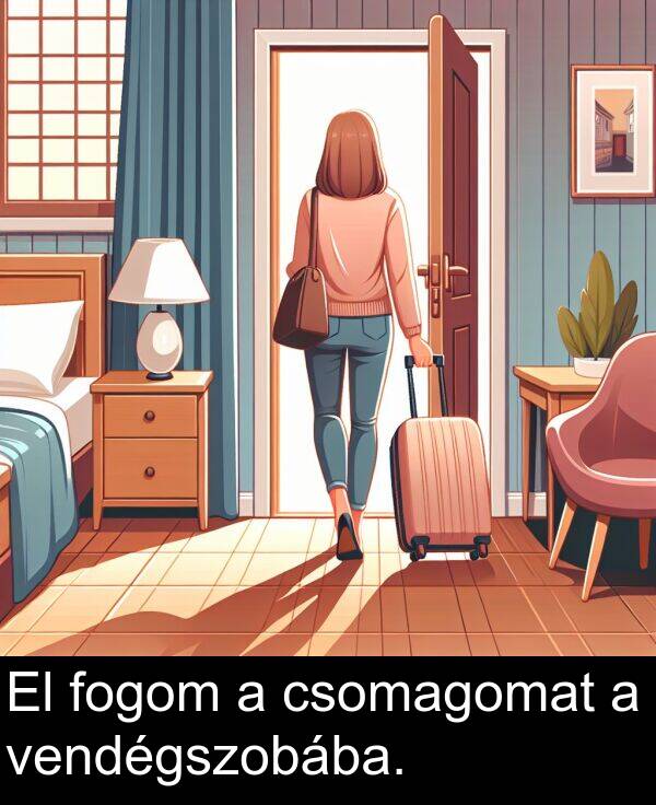 csomagomat: El fogom a csomagomat a vendégszobába.