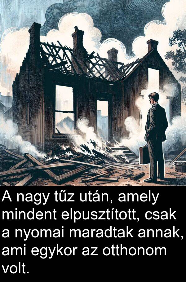 mindent: A nagy tűz után, amely mindent elpusztított, csak a nyomai maradtak annak, ami egykor az otthonom volt.