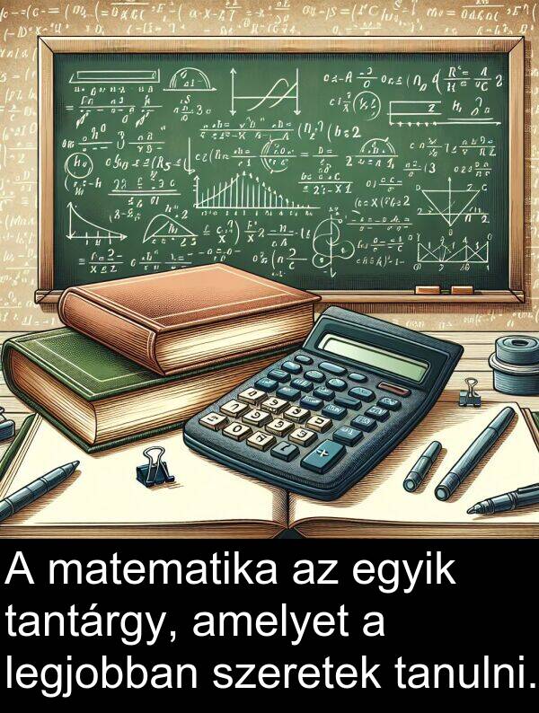 szeretek: A matematika az egyik tantárgy, amelyet a legjobban szeretek tanulni.