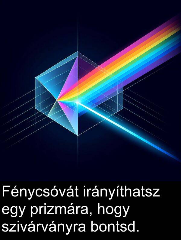 prizmára: Fénycsóvát irányíthatsz egy prizmára, hogy szivárványra bontsd.