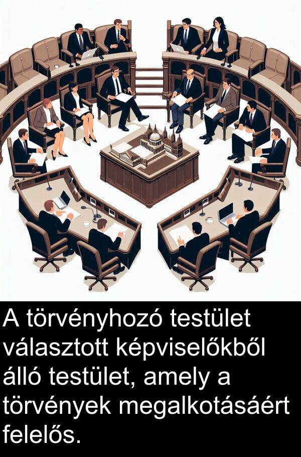 választott: A törvényhozó testület választott képviselőkből álló testület, amely a törvények megalkotásáért felelős.