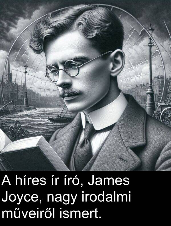 nagy: A híres ír író, James Joyce, nagy irodalmi műveiről ismert.