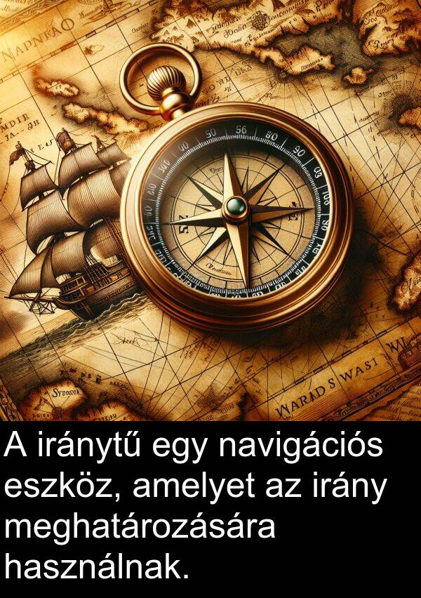 meghatározására: A iránytű egy navigációs eszköz, amelyet az irány meghatározására használnak.