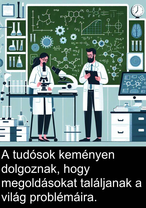találjanak: A tudósok keményen dolgoznak, hogy megoldásokat találjanak a világ problémáira.
