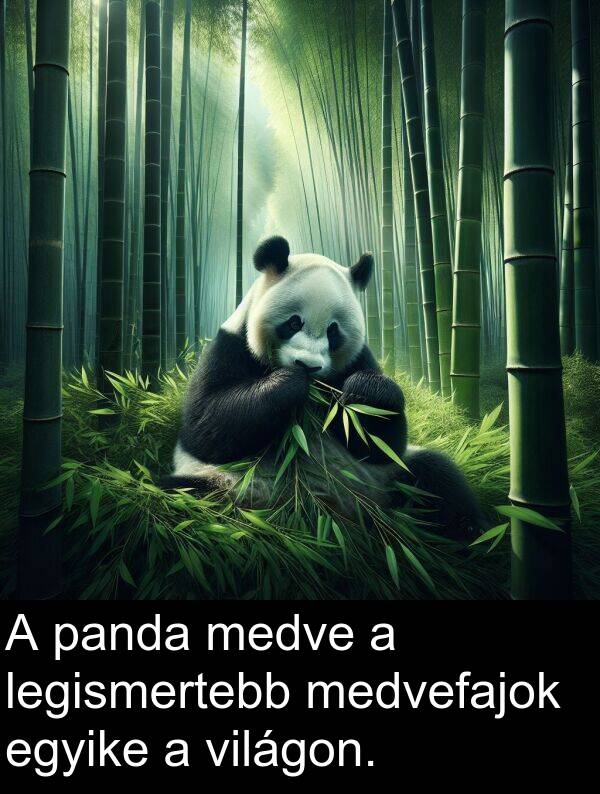 panda: A panda medve a legismertebb medvefajok egyike a világon.