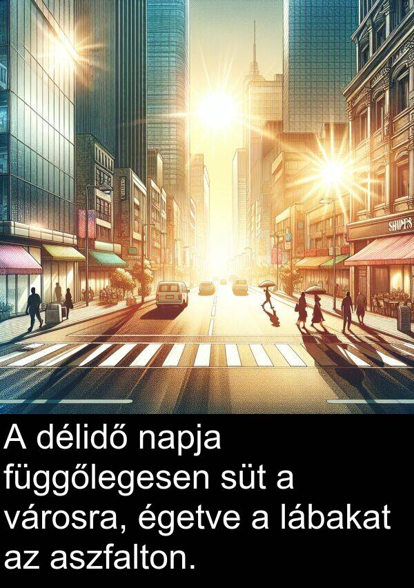 délidő: A délidő napja függőlegesen süt a városra, égetve a lábakat az aszfalton.