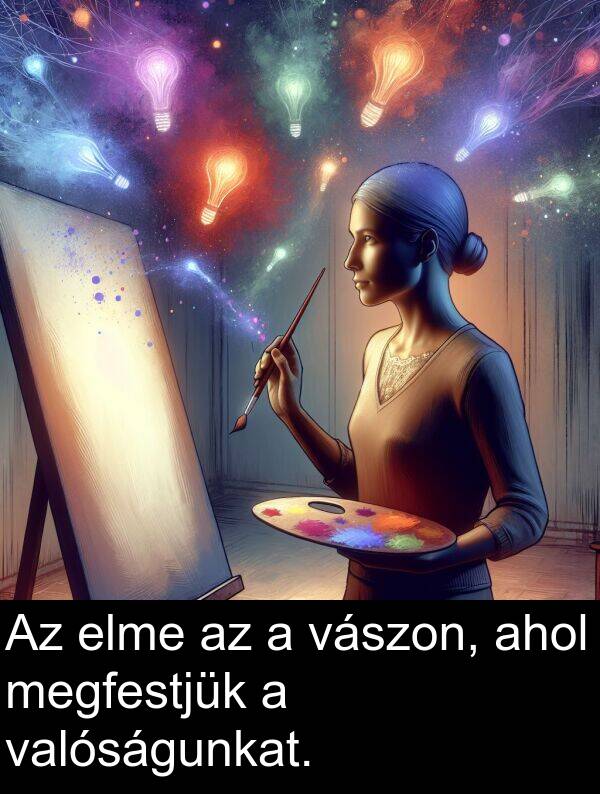 megfestjük: Az elme az a vászon, ahol megfestjük a valóságunkat.