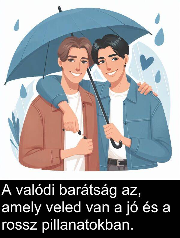 az: A valódi barátság az, amely veled van a jó és a rossz pillanatokban.