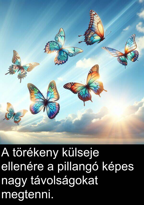 pillangó: A törékeny külseje ellenére a pillangó képes nagy távolságokat megtenni.