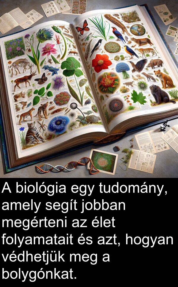 segít: A biológia egy tudomány, amely segít jobban megérteni az élet folyamatait és azt, hogyan védhetjük meg a bolygónkat.