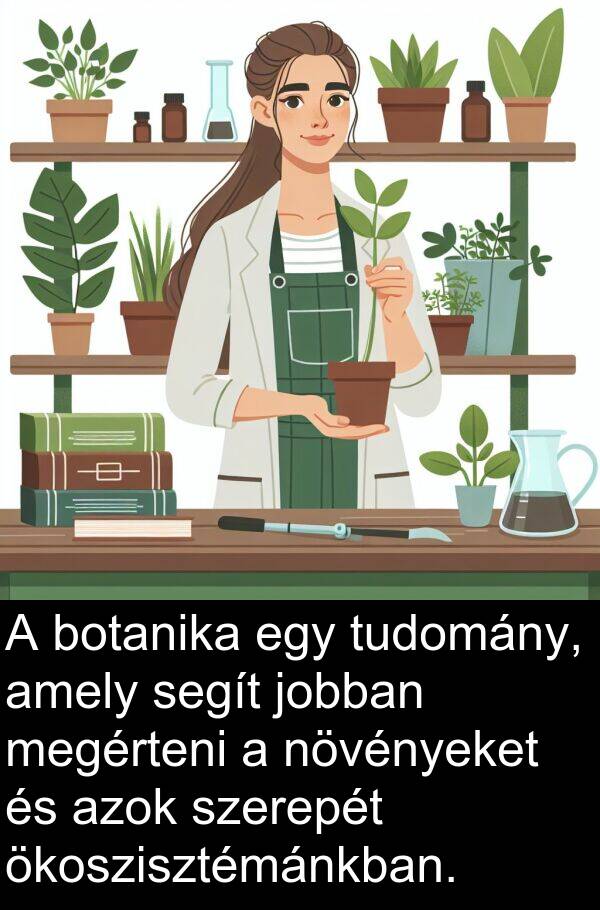 segít: A botanika egy tudomány, amely segít jobban megérteni a növényeket és azok szerepét ökoszisztémánkban.