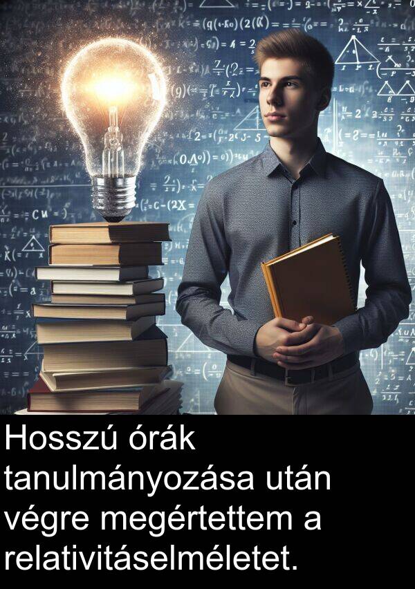 megértettem: Hosszú órák tanulmányozása után végre megértettem a relativitáselméletet.