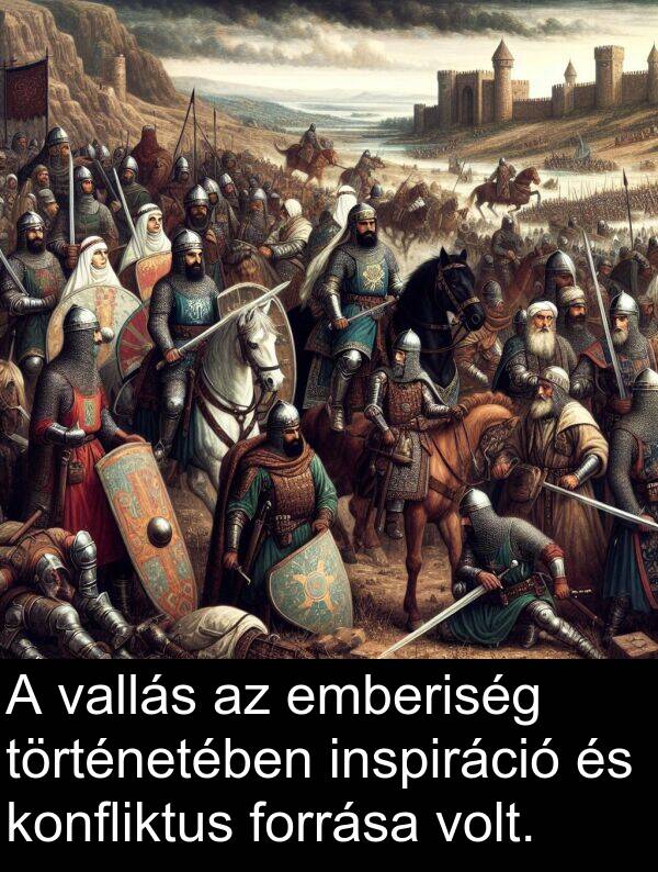 történetében: A vallás az emberiség történetében inspiráció és konfliktus forrása volt.