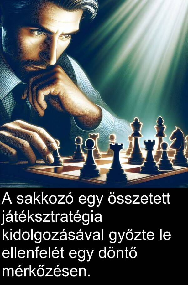 játéksztratégia: A sakkozó egy összetett játéksztratégia kidolgozásával győzte le ellenfelét egy döntő mérkőzésen.