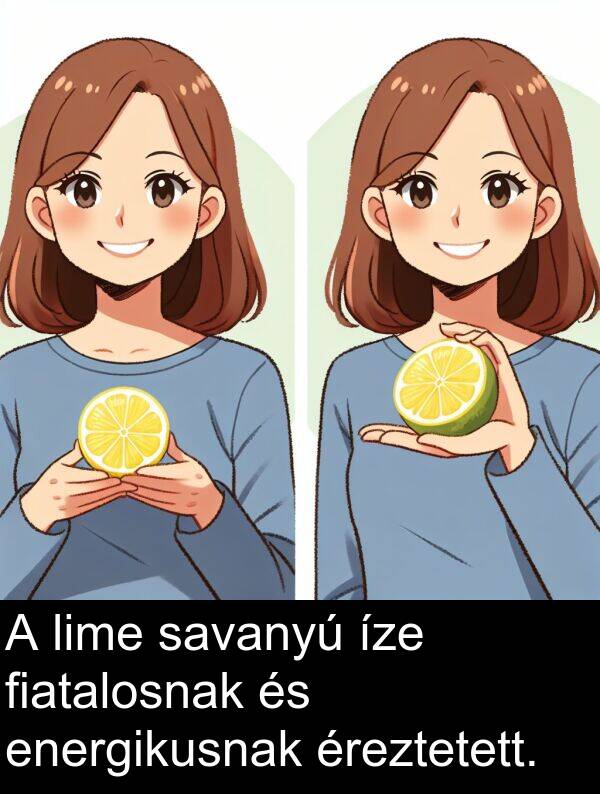 savanyú: A lime savanyú íze fiatalosnak és energikusnak éreztetett.