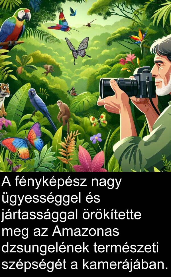 örökítette: A fényképész nagy ügyességgel és jártassággal örökítette meg az Amazonas dzsungelének természeti szépségét a kamerájában.