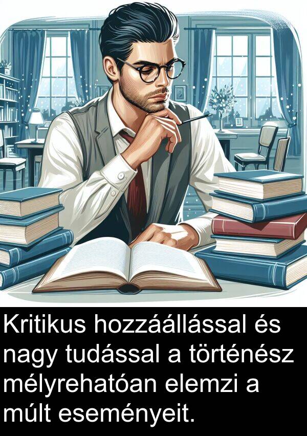 múlt: Kritikus hozzáállással és nagy tudással a történész mélyrehatóan elemzi a múlt eseményeit.
