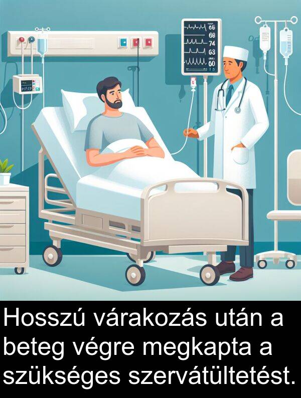 megkapta: Hosszú várakozás után a beteg végre megkapta a szükséges szervátültetést.