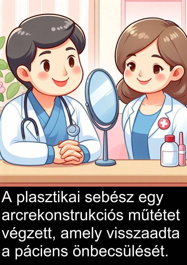 önbecsülését: A plasztikai sebész egy arcrekonstrukciós műtétet végzett, amely visszaadta a páciens önbecsülését.