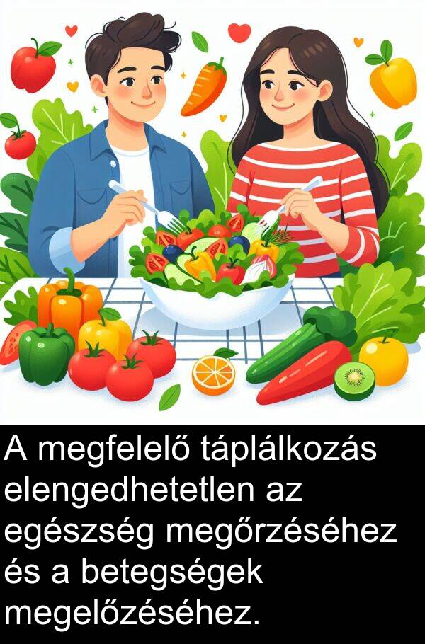 megfelelő: A megfelelő táplálkozás elengedhetetlen az egészség megőrzéséhez és a betegségek megelőzéséhez.