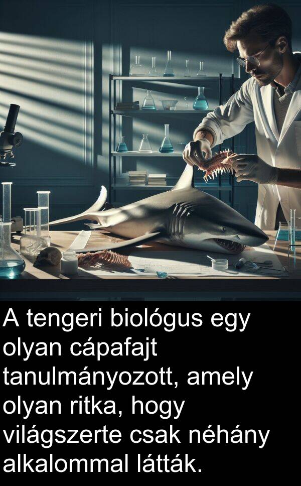cápafajt: A tengeri biológus egy olyan cápafajt tanulmányozott, amely olyan ritka, hogy világszerte csak néhány alkalommal látták.