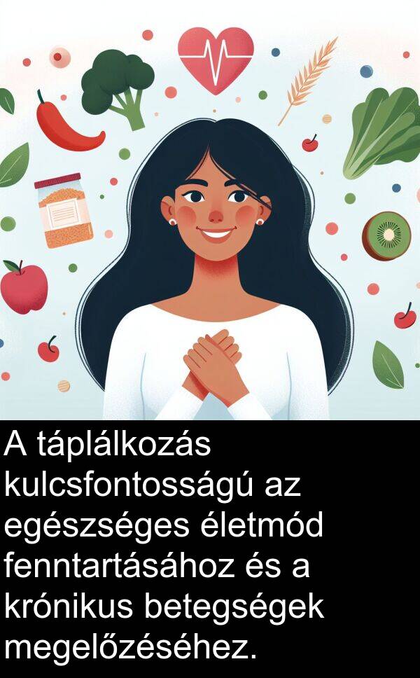 táplálkozás: A táplálkozás kulcsfontosságú az egészséges életmód fenntartásához és a krónikus betegségek megelőzéséhez.