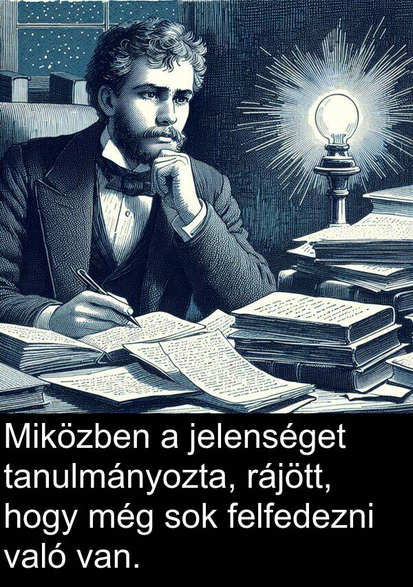 rájött: Miközben a jelenséget tanulmányozta, rájött, hogy még sok felfedezni való van.