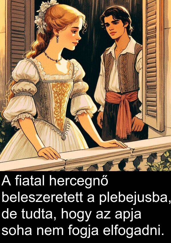 plebejusba: A fiatal hercegnő beleszeretett a plebejusba, de tudta, hogy az apja soha nem fogja elfogadni.