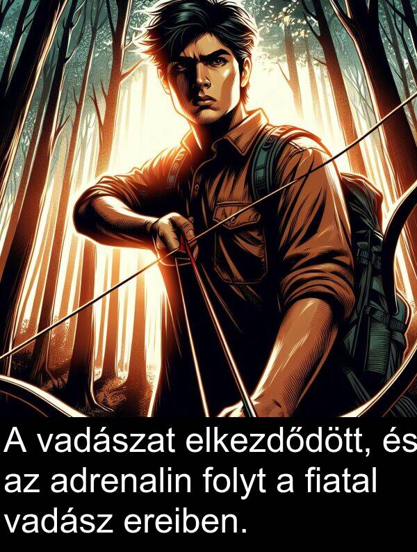 adrenalin: A vadászat elkezdődött, és az adrenalin folyt a fiatal vadász ereiben.