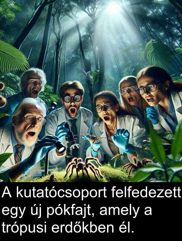 pókfajt: A kutatócsoport felfedezett egy új pókfajt, amely a trópusi erdőkben él.