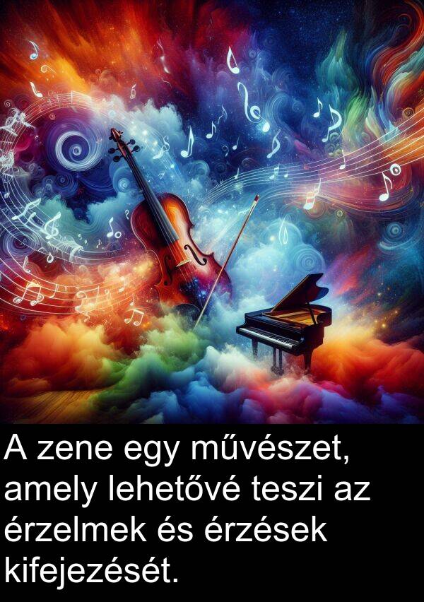 művészet: A zene egy művészet, amely lehetővé teszi az érzelmek és érzések kifejezését.