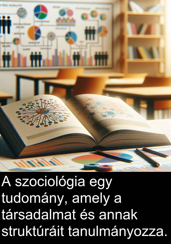 szociológia: A szociológia egy tudomány, amely a társadalmat és annak struktúráit tanulmányozza.