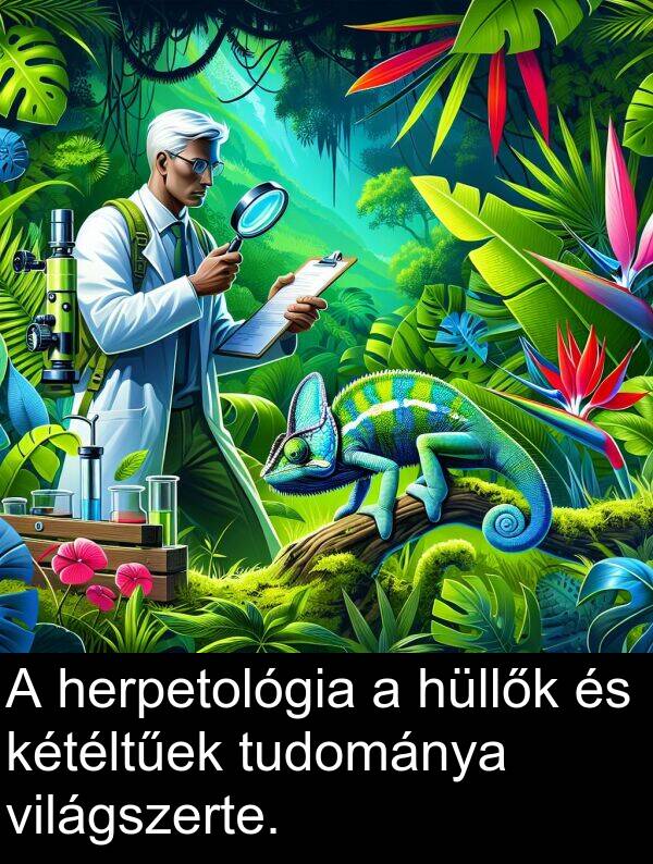 hüllők: A herpetológia a hüllők és kétéltűek tudománya világszerte.