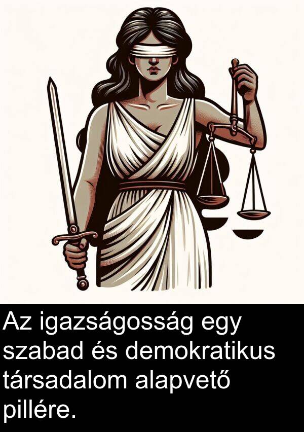 demokratikus: Az igazságosság egy szabad és demokratikus társadalom alapvető pillére.